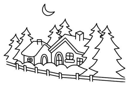 Coloriage Chalet 01 – 10doigts.fr